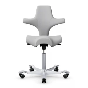 HAG Capisco 8106 ergonomischer Bürostuhl mit Sattelsitz Bezug Steelcut Trio hellgrau Gestell silber