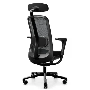 HAG SoFi Mesh mit Kopfstütze ergonomischer Bürostuhl schwarz mit Armlehnen Black Edition