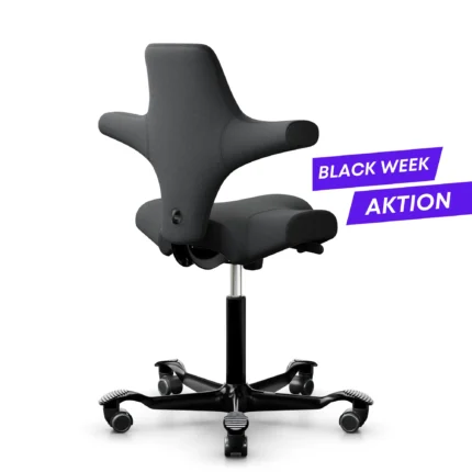 HAG Capisco 8106 ergonomischer Bürostuhl mit Sattelsitz Bezug Select anthrazit Gestell schwarz