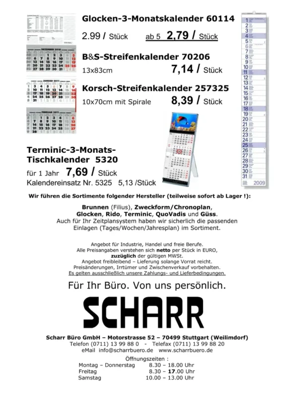 Kalender Angebot 2025