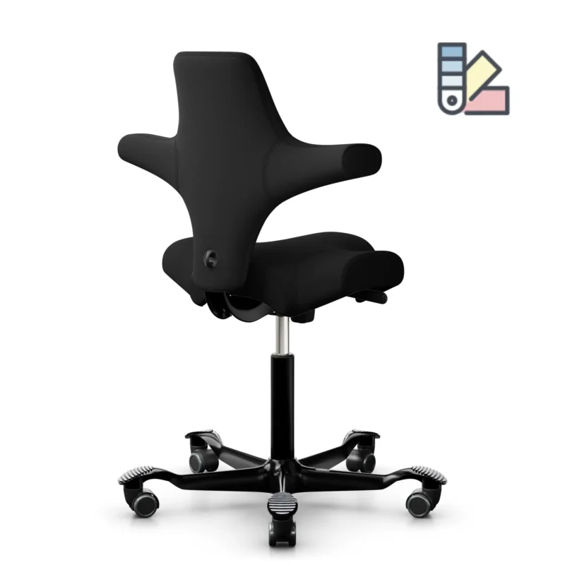 HAG Capisco 8106 Bürostuhl, Stoff Xtreme schwarz, Gestell schwarz