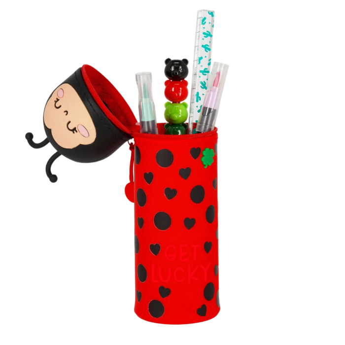 LEGAMI 2-in-1-Federmäppchen aus Silikon Ladybug „Get Lucky“ – Bild 2