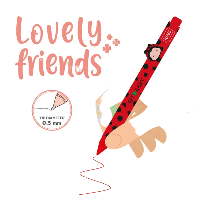 LEGAMI Gelstift mit Deko-Tierchen Ladybug „Get Lucky“ - Lovely Friends – Bild 3