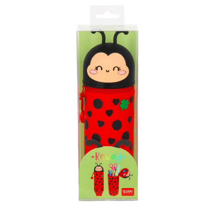 LEGAMI 2-in-1-Federmäppchen aus Silikon Ladybug „Get Lucky“ – Bild 5