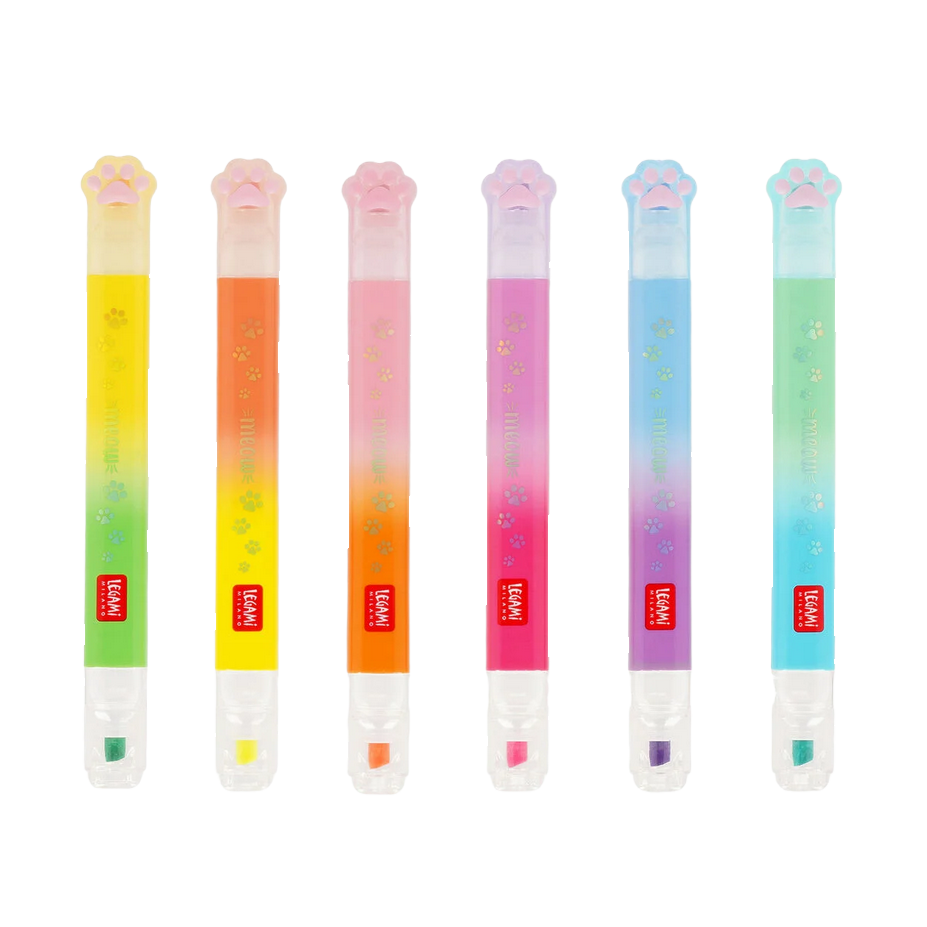 1. Set mit 6 Doppelspitzen-Textmarkern Kitty - Meow LEGAMI Set mit 6 Doppelspitzen-Textmarkern Kitty - Meow – Bild 1