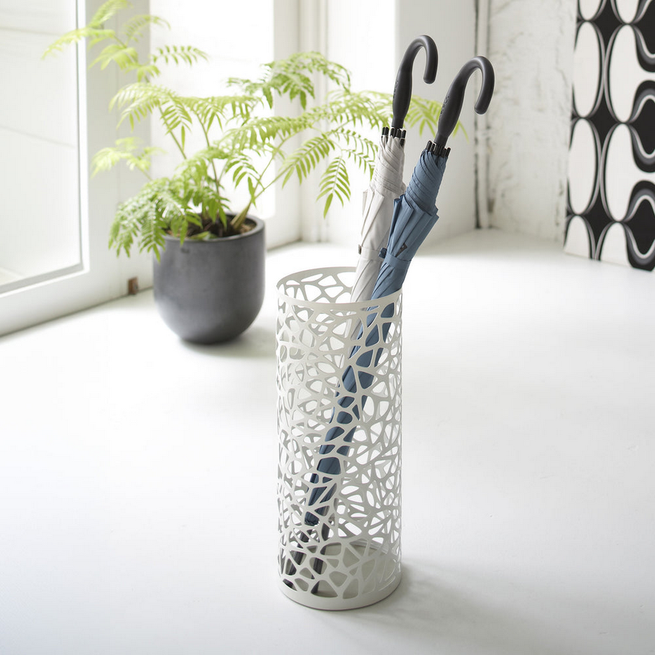 2. Schirmständer weiss Ambiente (Klein) Yamazaki Runder Schirmständer Nest – Bild 1