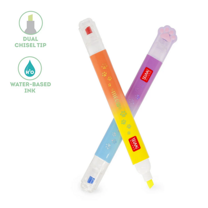 LEGAMI Set mit 6 Doppelspitzen-Textmarkern Kitty - Meow – Bild 5