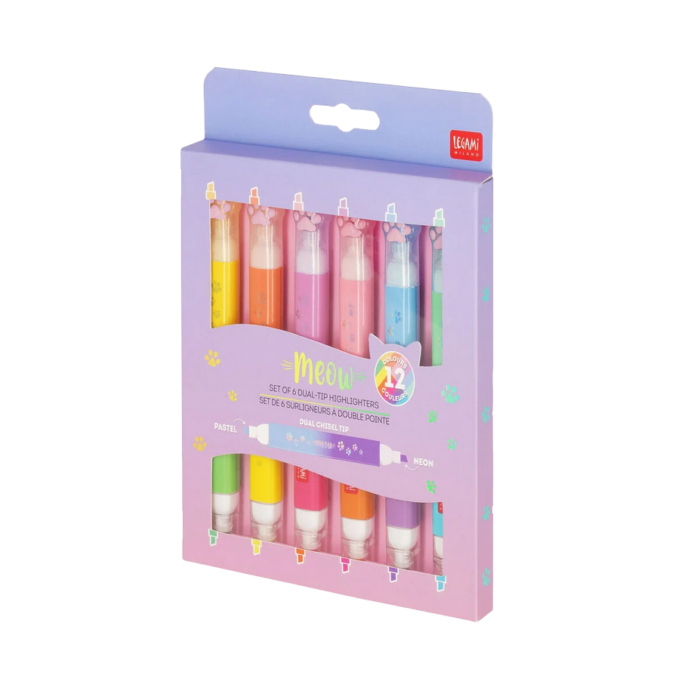 LEGAMI Set mit 6 Doppelspitzen-Textmarkern Kitty - Meow – Bild 7
