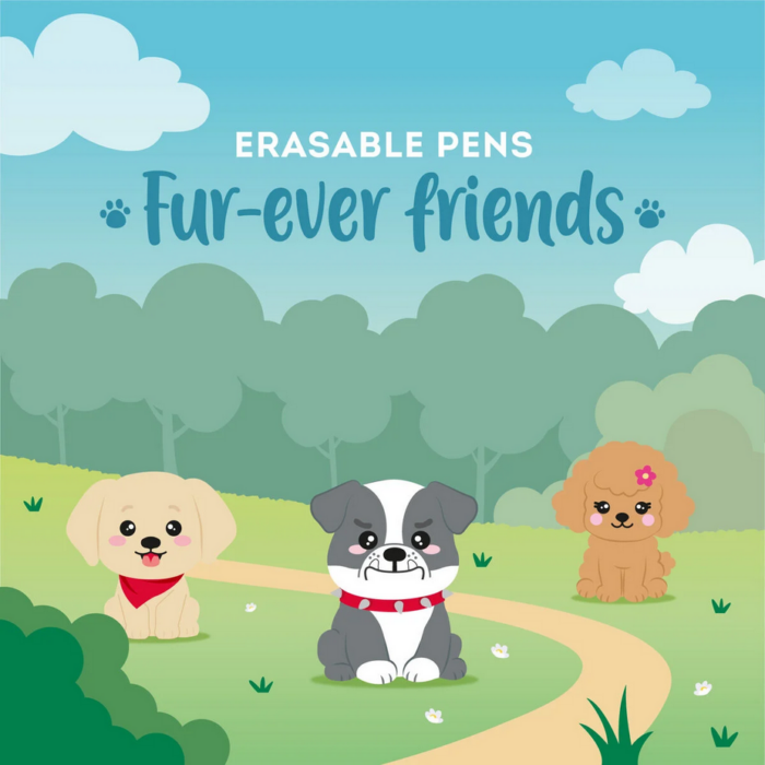 Legami Set mit 3 Löschbaren Gelstiften - Erasable Pen - Fur-ever Friends                     (Back to school 2026) – Bild 2