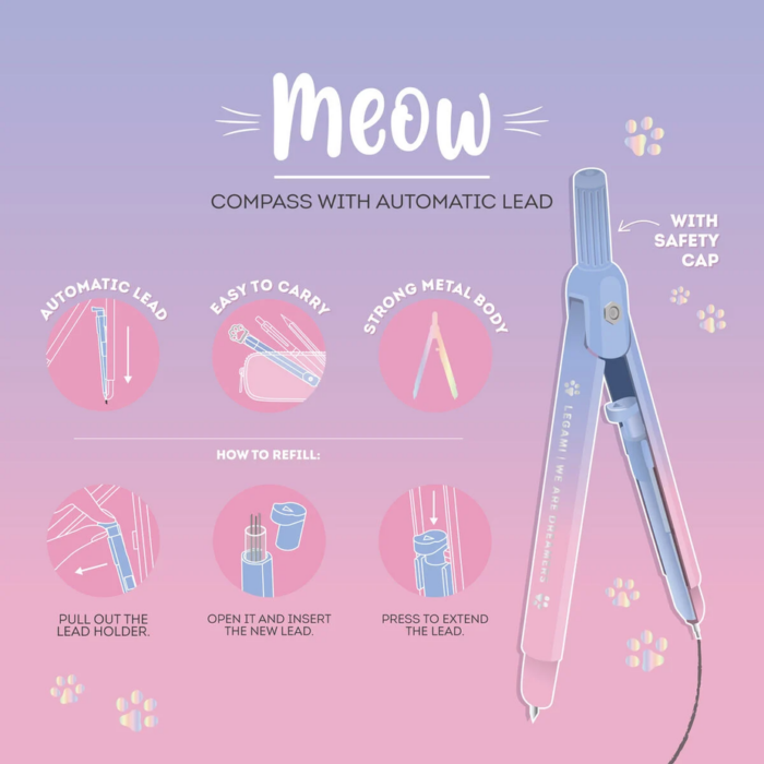 LEGAMI Zirkel mit Druckbleistift - Meow – Bild 2